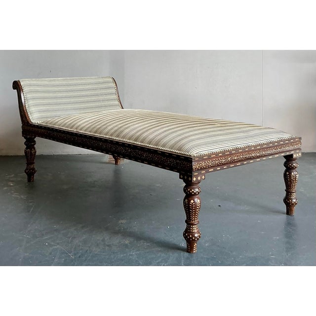 Vintage Boho Inlay Chaise Lounge For Sale - Image 9 of 10