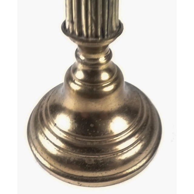 1930s Brass Heavy Base Single Candle Holder For Sale - Image 9 of 10