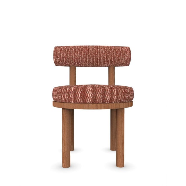 Wood Moca Chair in Safire 13 Fabric and Smoked Oak by Studio Rig for Collector For Sale - Image 7 of 7