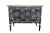 Antique French Noir Commodes with Hand-painted white detailing. Bleached top.