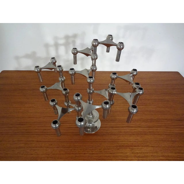 Metal Candleholders by Ceasar Stoffi & Fritz Nagel for BMF, 1960s, Set of 12 For Sale - Image 7 of 17