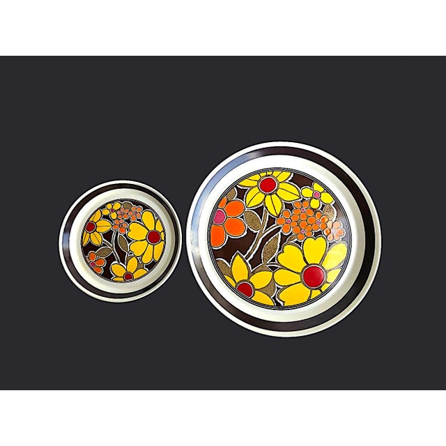 Yellow 1970s Mikasa StudioKraft Plates in Esperanza 7919 Pattern, 3 Pieces For Sale - Image 8 of 13