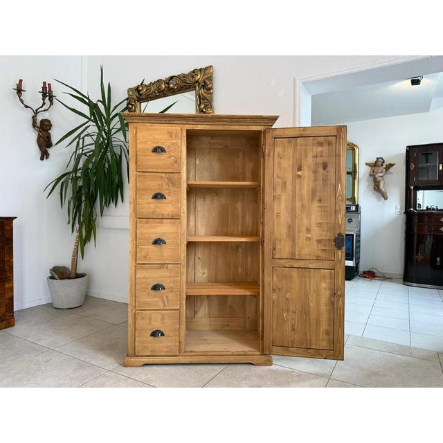 Rustic Farmhouse Bread Cabinet in Wood For Sale - Image 5 of 13