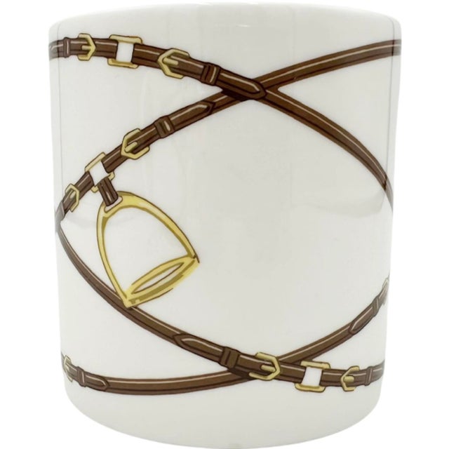 Early 21st Century Pair Ralph Lauren Bromley Equestrian Horsebit Bone China Mugs Stirrup Polo Cup Set For Sale - Image 5 of 12