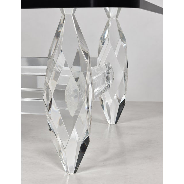 Amparo Calderon Tapia “Diamante” Sculptural Lucite & Glass Coffee Table For Sale - Image 13 of 18