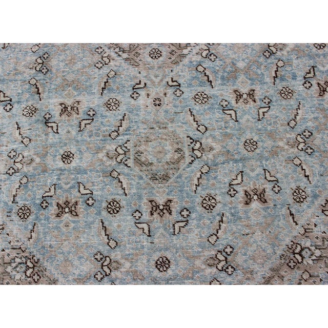 Early 20th Century Persian Antique Tabriz Rug With Medallion With Herati Design and Muted Colors 7'11 X 11'4 For Sale - Image 10 of 13