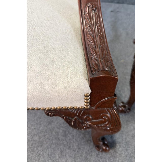 Late 20th Century Pair of Baker Furniture Stately Homes Gainsborough Arm Chairs in White For Sale - Image 13 of 17