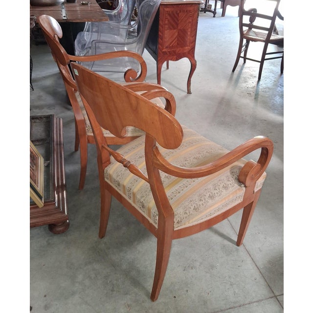 Biedermeier Armchairs in Light Wood, 1800s, Set of 2, in Good conditions. Designed before 1890
