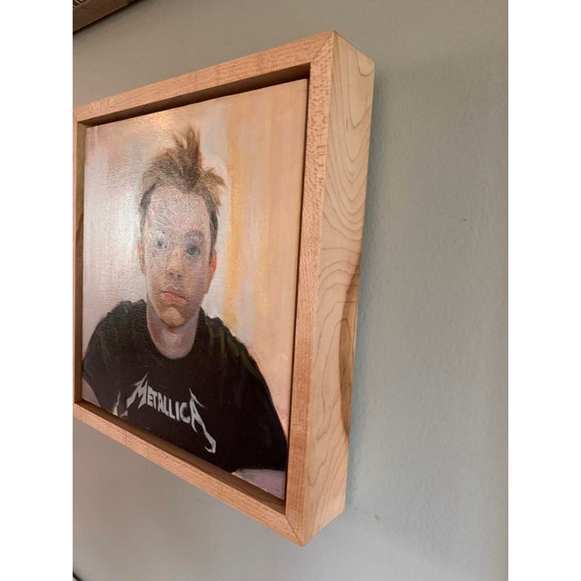 Early Morning Metallica by Ellen Starr Lyon | Oil Painting of a boy wearing a Metallica t-shirt For Sale - Image 4 of 4