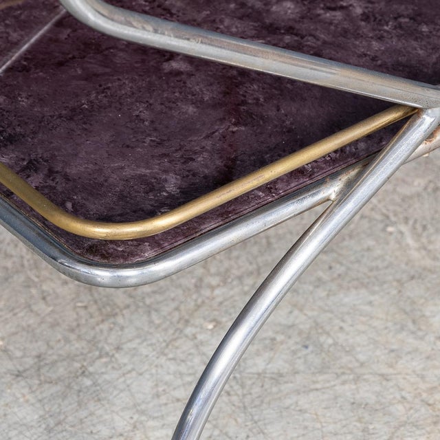 Vintage Italian Steel and Glass Drinks Trolley with Marble Effect, 1980 For Sale - Image 4 of 18