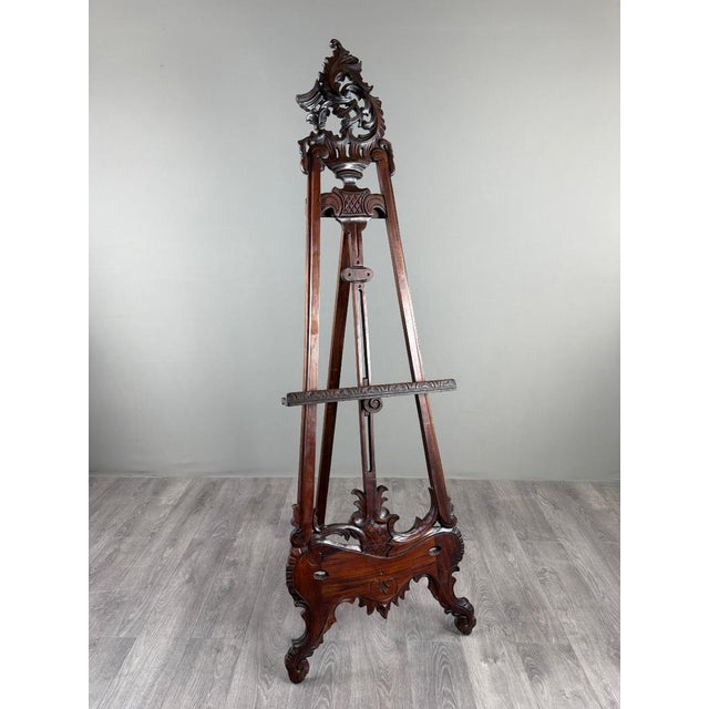Brown 19th Century Carved Wooden Easel For Sale - Image 8 of 9