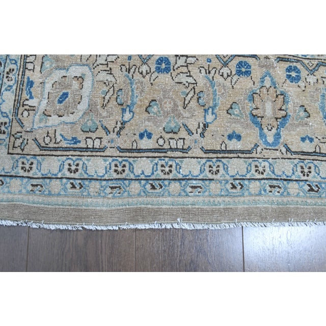 1970s Vintage Persian Handmade Wool Cotton Light Brown Area Rug For Sale - Image 10 of 11