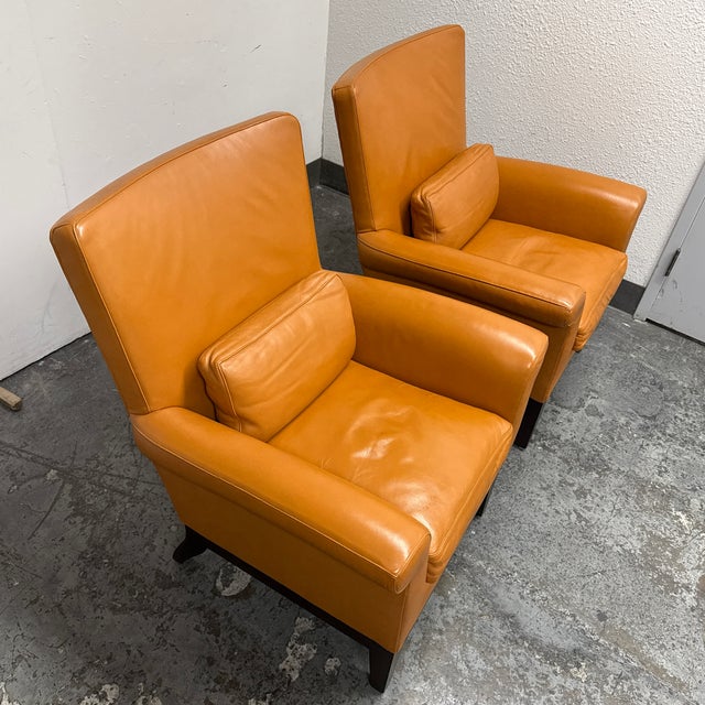 Ted Boerner Intermezzo Leather Lounge Armchairs, Pair For Sale - Image 10 of 12