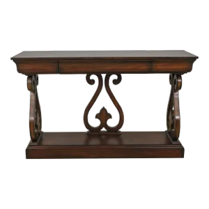 Councill Burl Walnut Petticoat Console Table W. Drawer