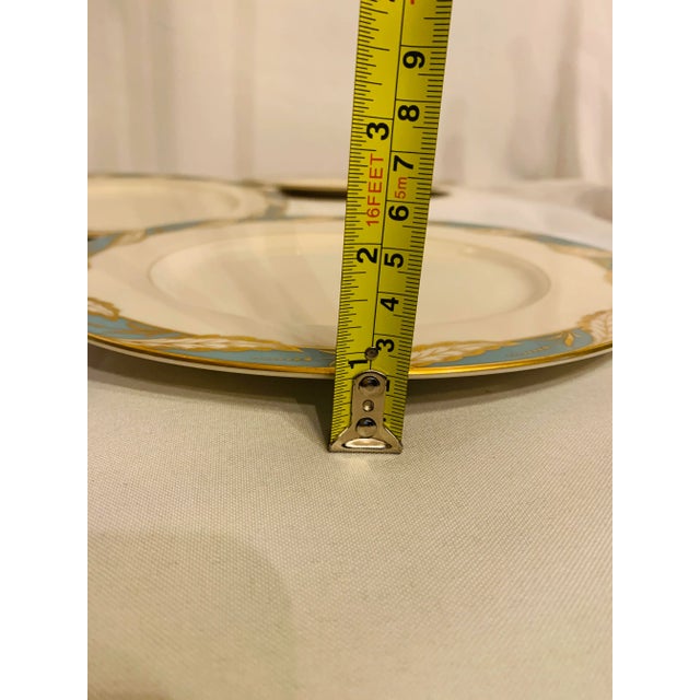 Beige Late 20th Century Lenox "Bellevue" Sea Green Dinner Plates - Set of 5 For Sale - Image 8 of 10