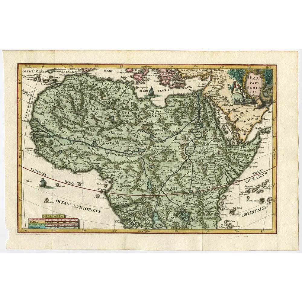 Antique Map of the Northern Part of Africa, 1702 | Chairish