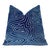 Cobalt Blue Maze Velvet Throw Pillow With Feather Down Insert For Sale