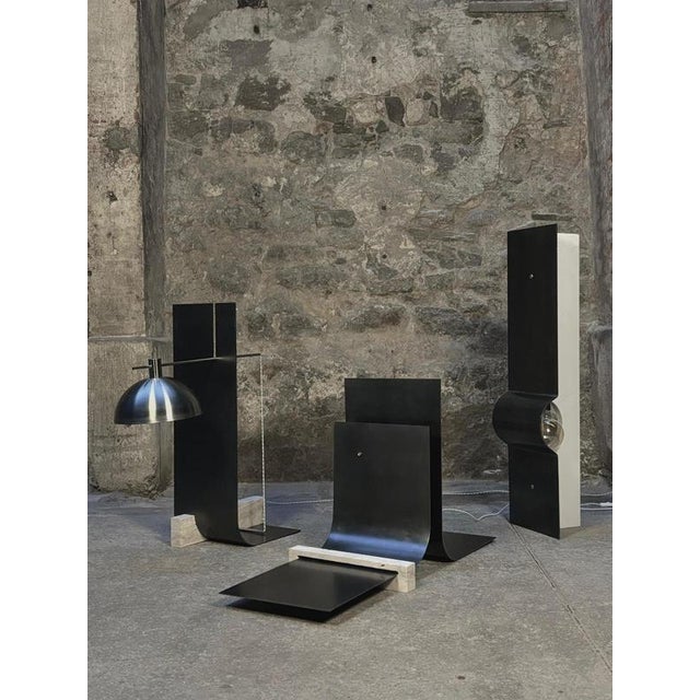 Collision 2.1 Floor Lamp in Iron & Travertine by D´ARK Atelier For Sale - Image 16 of 17