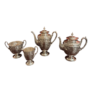 Early 1900s Walker & Hall English Sterling Tea Service- 4 Pieces