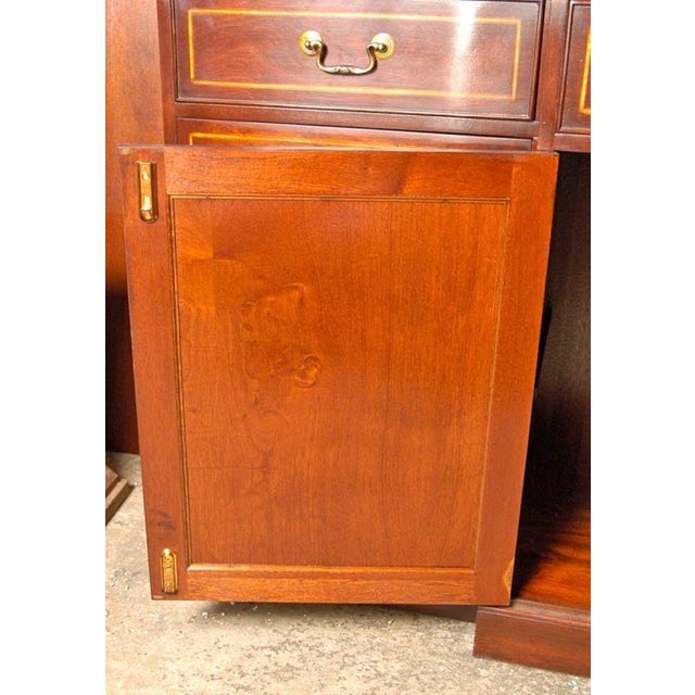 Brown Regency Sheraton Breakfront Bookcase with Mahogany Inlay For Sale - Image 8 of 16