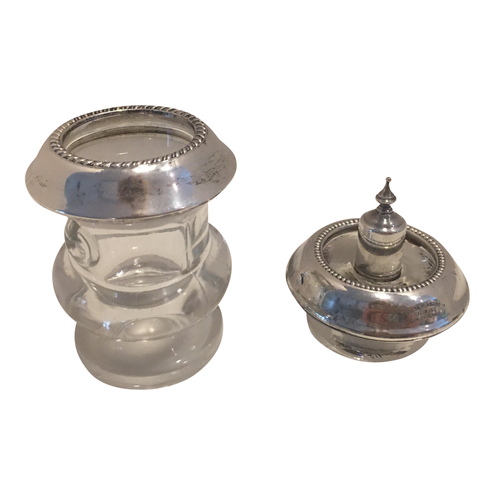 Vintage Frank M. Whiting Sterling Silver Hy Glo Lighter and Cigarette