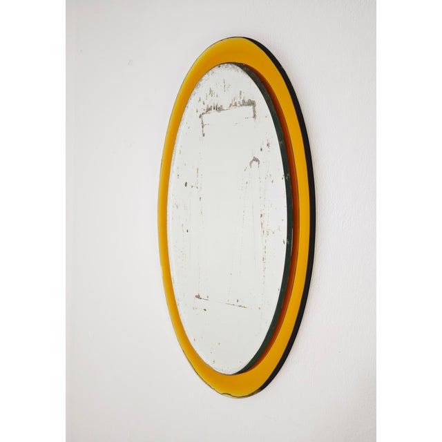 Mid-Century Modern Wall Mirror in Yellow Glass by Cristal Art, Italy, 1960 For Sale - Image 14 of 18