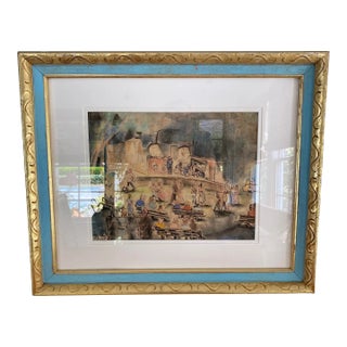 William Oberman Pastel on Paper – Framed Nyc Artwork, 23" X 19" For Sale