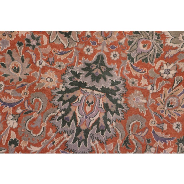 Shabby Chic 1990's Pak-Persian Rust/Beige Wool Rug - 8'10'' X 12'1'' For Sale In New York - Image 6 of 9