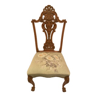 Antique 19th Century Centennial Carved Walnut Chippendale Style Chair For Sale