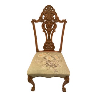 Antique 19th Century Centennial Carved Walnut Chippendale Style Chair For Sale