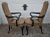 Wood Hickory Chair High Back Armchairs Vintage Hollywood Regency Striped Accent Pair For Sale - Image 7 of 11