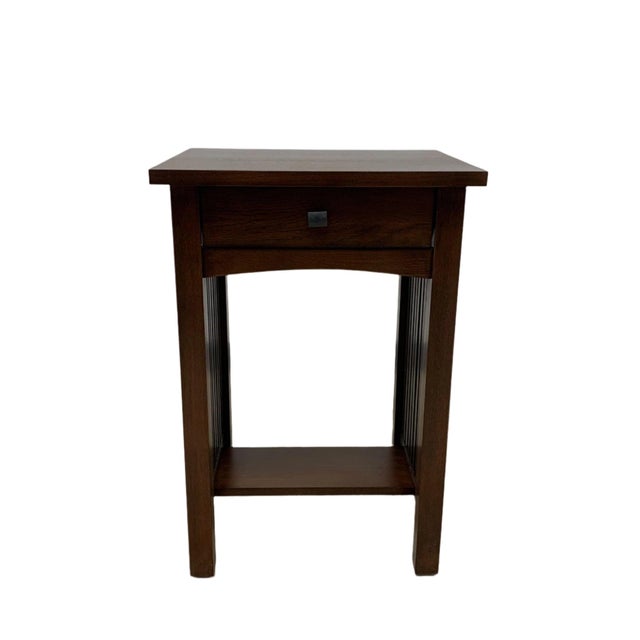 Mission 1 Drawer Spindle End Table For Sale - Image 10 of 15