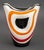 Italian Striped Glazed Art Pottery Vase, mid-20th century, with geometric pattern, marked "Italy / 8/867" to underside. 7"...
