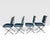 Mid-Century Modern Sculptural Iron X-Frame Dining Chairs in Dark Green Leather – Set of 4 For Sale - Image 3 of 15