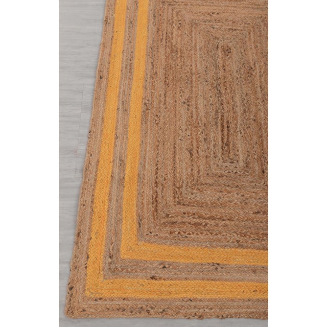 Not Yet Made - Made To Order 5'x7' Orangish Yellow Jute Braided Rectangle Boho Chic Rug For Sale - Image 5 of 13