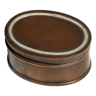 Arts and Crafts Antique Heintz Arts Bronze Sterling Silver Desk Stamp Box For Sale