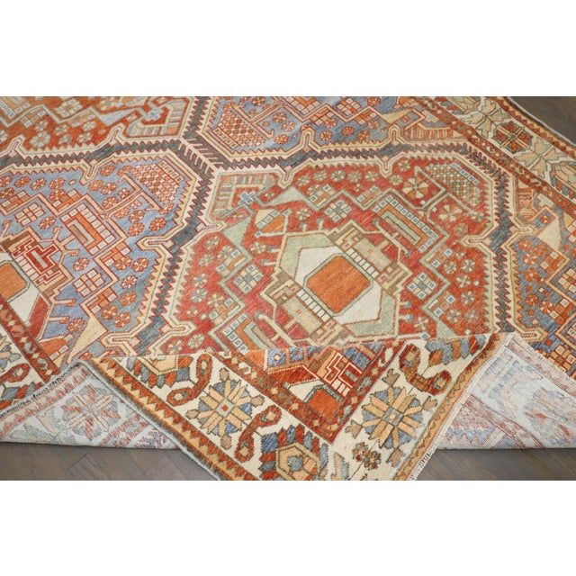 Textile Double Medallion Persian Bakhtiari Rug no. j5154 For Sale - Image 7 of 7