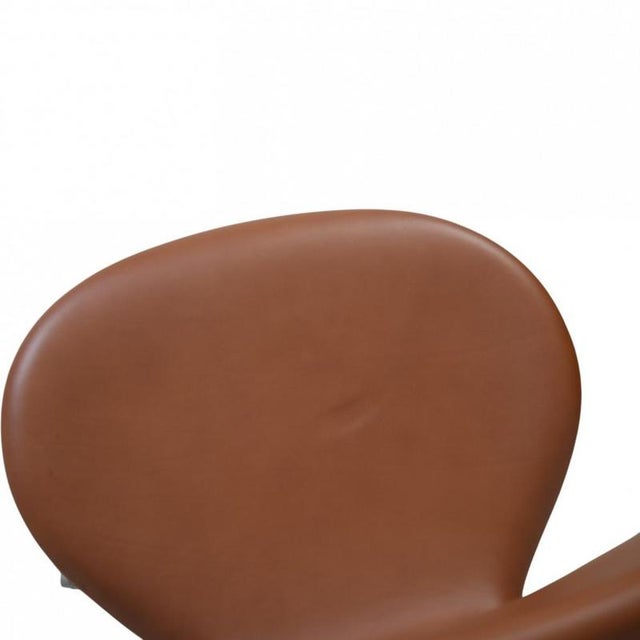 Animal Skin Model 3117 Office Chair in Cognac Leather by Arne Jacobsen, 1980s For Sale - Image 7 of 13