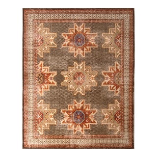 Rug & Kilim’s Oversized Etoile Rug in Red and Brown, 12x18 For Sale