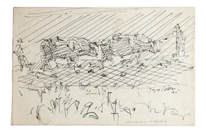 Labourage à la brunie - 1940s - Jacques Villon - Original Drawing - Modern 1940