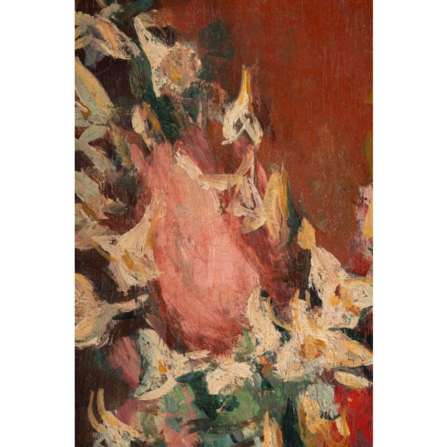Georges Darel, Flowers No.2, 1941, Oil on Panel For Sale - Image 4 of 14