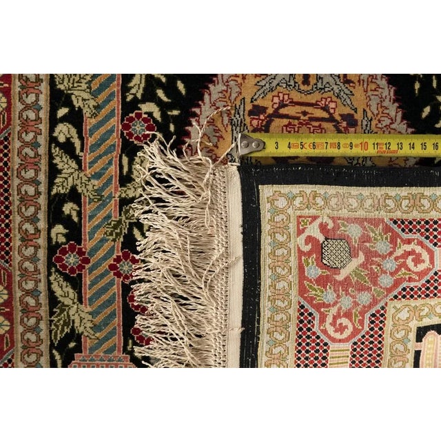Small Turkish Hereke Rug in Pure Silk For Sale - Image 6 of 8