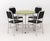 Warren McArthur (American, 1885-1961) Art Deco Cafe Table and Four Dining Chairs, circa 1933, aluminum, lacquered wood and...