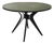 Italian Round Black Lacquered Table with Olive Green Glass Top, 1950s For Sale