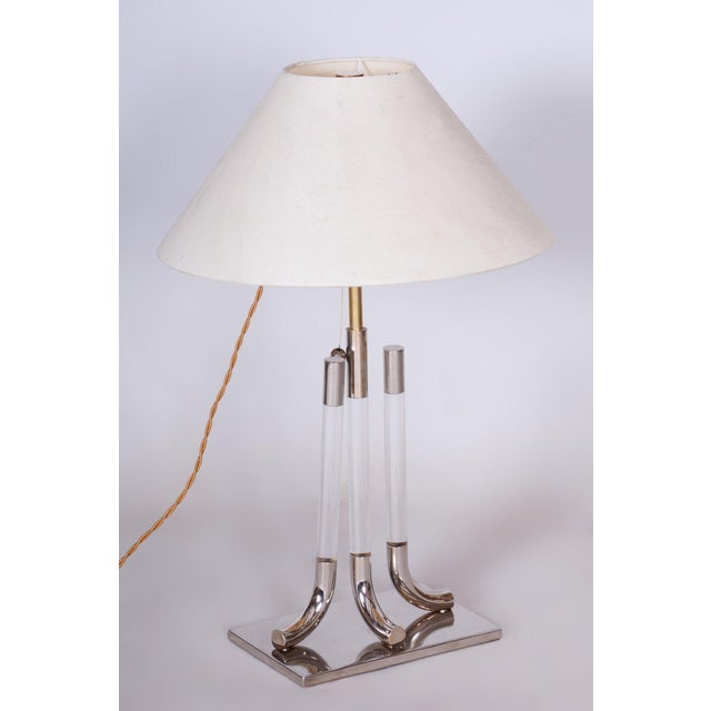 1970s Mid-Century Table Lamp in Chrome-Plated Steel and Glass, Italy, 1970s For Sale - Image 5 of 10
