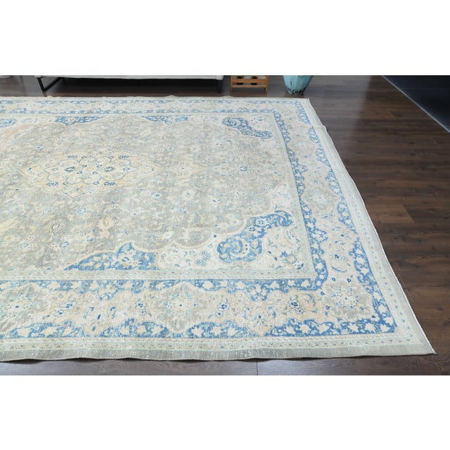 1970s Vintage Persian Handmade Wool Cotton Area Rug For Sale - Image 9 of 11