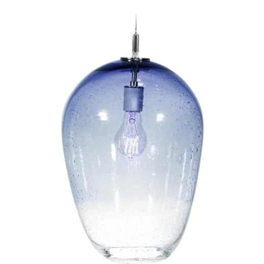 Zenith Pendant Light from the Fizz Collection in Steel Blue For Sale