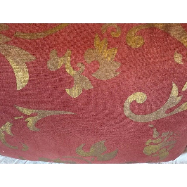Baroque Stenciled Linen Nomi Textile Pillow For Sale - Image 3 of 6