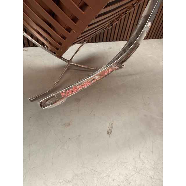 Metal Barcelona Chair in Cognac Volo Leather by Ludwig Mies van der Rohe for Knoll Inc. / Knoll International, 2010s For Sale - Image 7 of 8