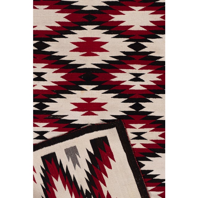Vintage Circa 1950 Ivory Navajo Style Hand Woven Rug, 3ft 7in X 6ft 1in For Sale - Image 4 of 5